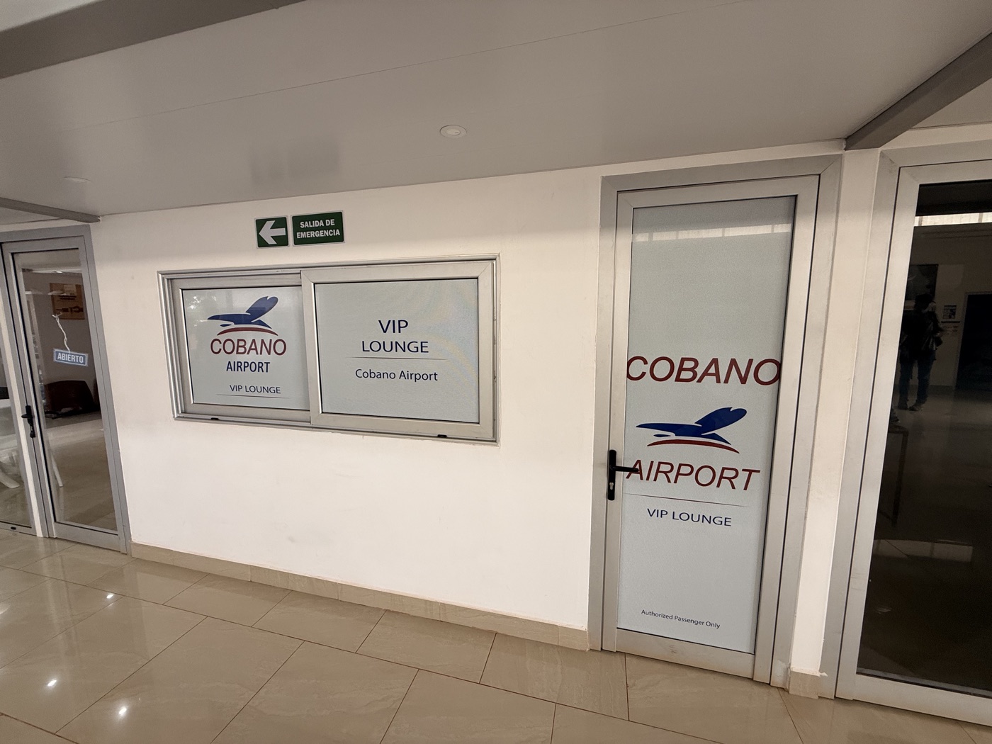 Entrance to the VIP lounge inside the terminal